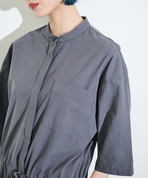 MERLOT（メルロー）の「コットンジャンプスーツ（つなぎ/オールインワン・レディース・ピンク/チャコールグレー・FREE）」の10枚目の写真