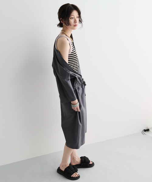 MERLOT（メルロー）の「コットンジャンプスーツ（つなぎ/オールインワン・レディース・ピンク/チャコールグレー・FREE）」の14枚目の写真