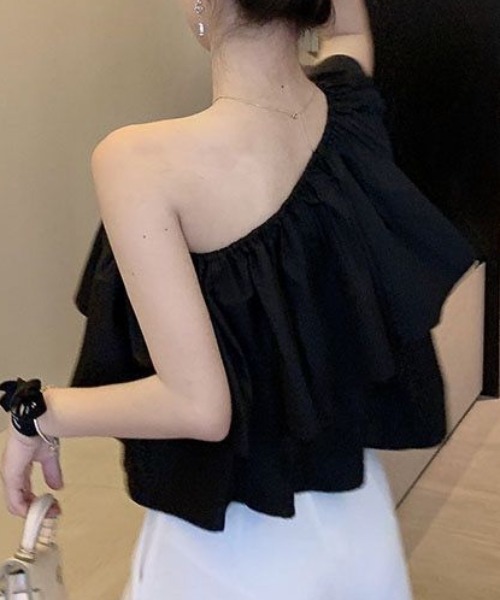 ワンショルダーフリルT（Tシャツ/カットソー）｜deux amour