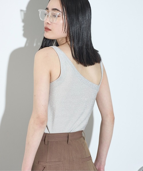 THE YOn（ザヨン）の「2WAYグリッターアシンメトリーアメスリタンク（タンクトップ・レディース・ブラック/アイボリー/レモンイエロー/ブラウン・FREE）」の7枚目の写真