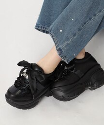 厚底バタフライ×ストーン付き厚底スニーカー 24SS