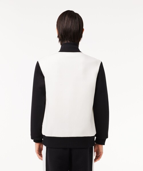 LACOSTE（ラコステ）の「オーガニックコットン アシンメトリートラックジャケット（ジャージ・メンズ・ホワイト×ブラック・2/4/3/5）」の3枚目の写真