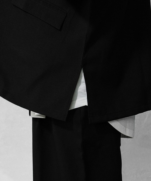 MinoriTY（マイノリティ）の「【MinoriTY】さら艶5分袖テーラードジャケット メンズ ジャケット ビッグシルエット オーバーサイズ 半袖 5分袖 ライトアウター 無地 韓国 ファッション ブラック ベージュ グレー ブルー 秋服 夏服（テーラードジャケット・メンズ・グレー/ブラック/ブルー/ベージュ・S/M/L）」の20枚目の写真