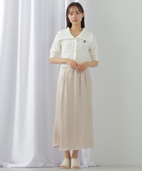 JILL by JILL STUART（ジルバイジルスチュアート）の「◇【ｅＳ】シャンブレーサテンラップスカート（スカート・レディース・グレー系その他/ベージュ・SMALL/MEDIUM）」の14枚目の写真