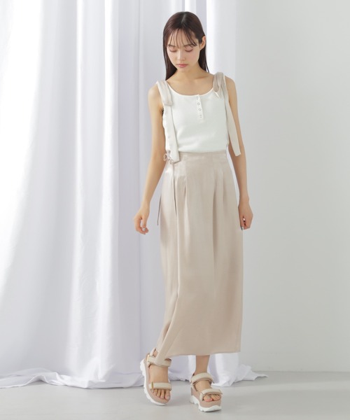 JILL by JILL STUART（ジルバイジルスチュアート）の「◇【ｅＳ】シャンブレーサテンラップスカート（スカート・レディース・グレー系その他/ベージュ・SMALL/MEDIUM）」の11枚目の写真