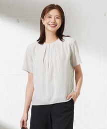 J.PRESS Ladies（J.プレス レディス）の「シアーストライプ&チェック カットソー（Tシャツ/カットソー）」