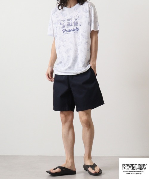 PEANUTS（ピーナッツ）の「PEANUTSスラブ天竺パイナップル柄Tシャツ　半袖（Tシャツ/カットソー・メンズ・ホワイト×イエロー/ホワイト×ネイビー/ホワイト×グリーン・LL/M/L）」の17枚目の写真