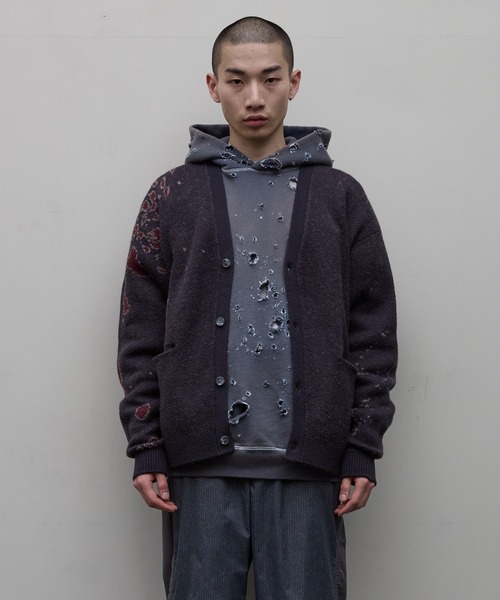 bal（バル）の「【BAL（バル）/2024秋冬】JACQUARD WOOL CARDIGAN（カーディガン/ボレロ・メンズ・ブラック/チャコール・1/3/2）」の9枚目の写真