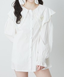 ハートモチーフ襟シャツチュニック