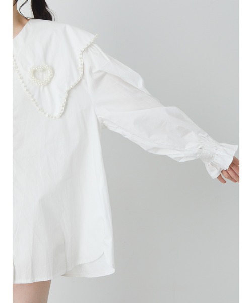 Ank Rouge(アンクルージュ)の「ハートモチーフ襟シャツチュニック(シャツ/ブラウス・レディース・ホワイト・M)」の7枚目の写真