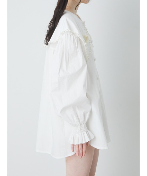 Ank Rouge(アンクルージュ)の「ハートモチーフ襟シャツチュニック(シャツ/ブラウス・レディース・ホワイト・M)」の6枚目の写真