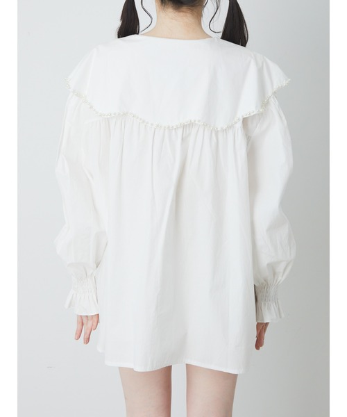 Ank Rouge(アンクルージュ)の「ハートモチーフ襟シャツチュニック(シャツ/ブラウス・レディース・ホワイト・M)」の5枚目の写真