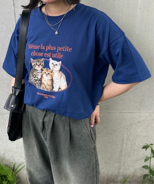 kutir（クティール）の「アソートプリントロゴTシャツ（Tシャツ/カットソー・レディース・ホワイト/ライトグレー/ダークグレー/オートミール/ブルー/チャコールグレー・FREE）」の6枚目の写真