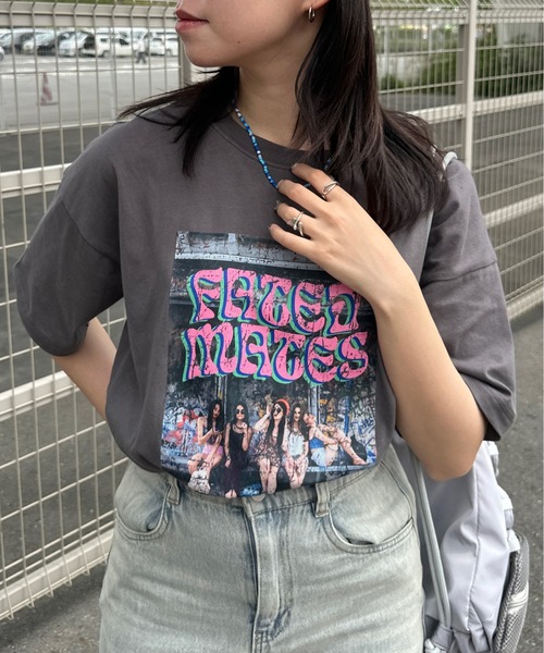 kutir（クティール）の「アソートプリントロゴTシャツ（Tシャツ/カットソー・レディース・ホワイト/ライトグレー/ダークグレー/オートミール/ブルー/チャコールグレー・FREE）」の4枚目の写真