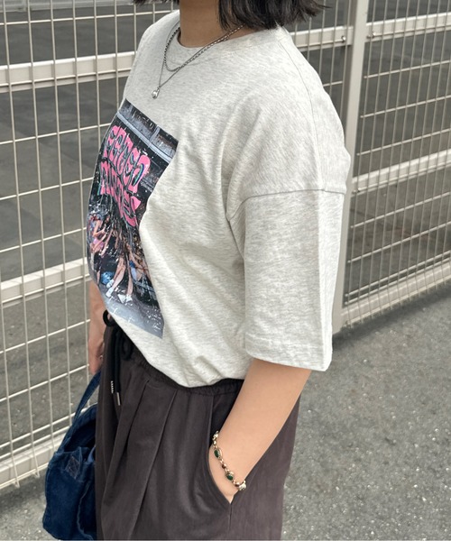 kutir（クティール）の「アソートプリントロゴTシャツ（Tシャツ/カットソー・レディース・ホワイト/ライトグレー/ダークグレー/オートミール/ブルー/チャコールグレー・FREE）」の19枚目の写真