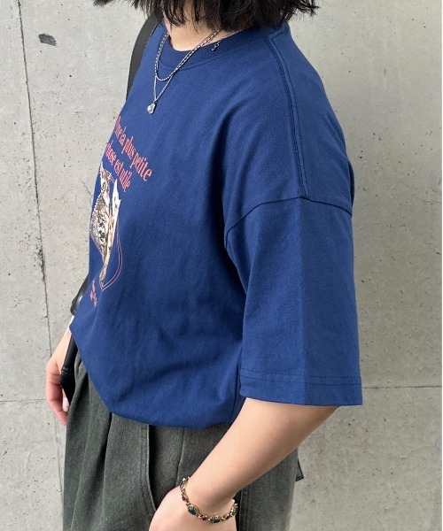 kutir（クティール）の「アソートプリントロゴTシャツ（Tシャツ/カットソー・レディース・ホワイト/ライトグレー/ダークグレー/オートミール/ブルー/チャコールグレー・FREE）」の7枚目の写真