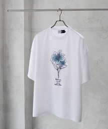 ワイドシルエット花柄刺繍ショートスリーブTシャツ