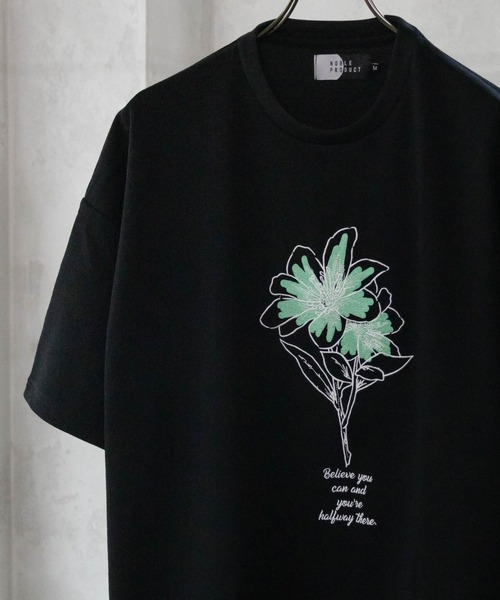 Mac-House(マックハウス)の「ワイドシルエット花柄刺繍ショートスリーブTシャツ(Tシャツ/カットソー・メンズ・チャコールグレー/ホワイト・M/L)」の6枚目の写真