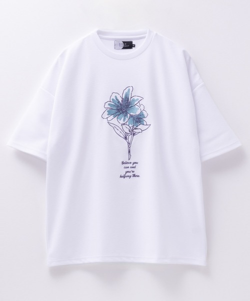 Mac-House(マックハウス)の「ワイドシルエット花柄刺繍ショートスリーブTシャツ(Tシャツ/カットソー・メンズ・チャコールグレー/ホワイト・M/L)」の7枚目の写真