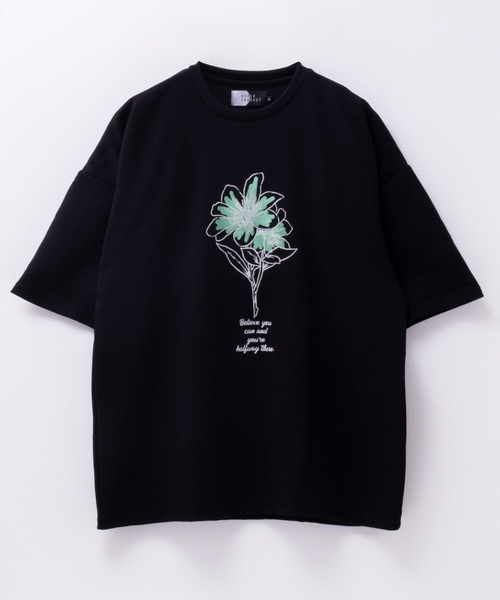 Mac-House(マックハウス)の「ワイドシルエット花柄刺繍ショートスリーブTシャツ(Tシャツ/カットソー・メンズ・チャコールグレー/ホワイト・M/L)」の9枚目の写真