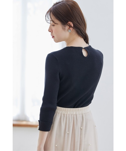 tocco closet(トッコ クローゼット)の「2WAYレース襟付き袖口パール装飾リブニットプルオーバー(ニット/セーター・レディース・オフホワイト/ブラック/ネイビー・M)」の15枚目の写真