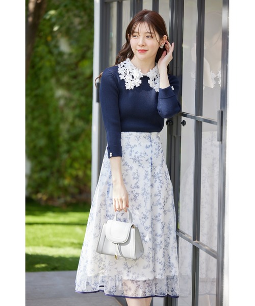 tocco closet(トッコ クローゼット)の「2WAYレース襟付き袖口パール装飾リブニットプルオーバー(ニット/セーター・レディース・オフホワイト/ブラック/ネイビー・M)」の17枚目の写真