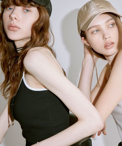 NEW ERA（ニューエラ）の「NEW ERA Rib Camisole（キャミソール・レディース・ブラック/アイボリー・F）」の6枚目の写真