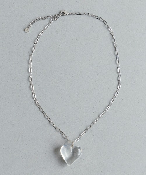 ANU（アヌ）の「clear heart necklace - クリアハートネックレス（ネックレス・レディース・クリア/ブルー・FREE）」の6枚目の写真