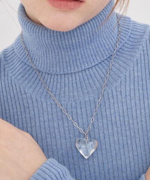 セール】clear heart necklace - クリアハートネックレス