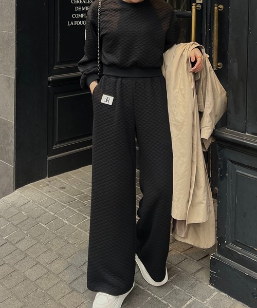 RANCLIC（ランクリック）の「quilting sweat pants【RC】（スウェットパンツ・レディース・ブラック/ヘザーグレー・FREE）」の12枚目の写真
