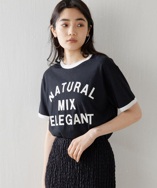 Whim Gazette（ウィムガゼット）の「パッチワークロゴTシャツ（Tシャツ/カットソー・レディース・キャメル/ブラック・FREE）」の13枚目の写真