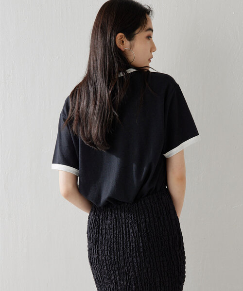 Whim Gazette（ウィムガゼット）の「パッチワークロゴTシャツ（Tシャツ/カットソー・レディース・キャメル/ブラック・FREE）」の16枚目の写真