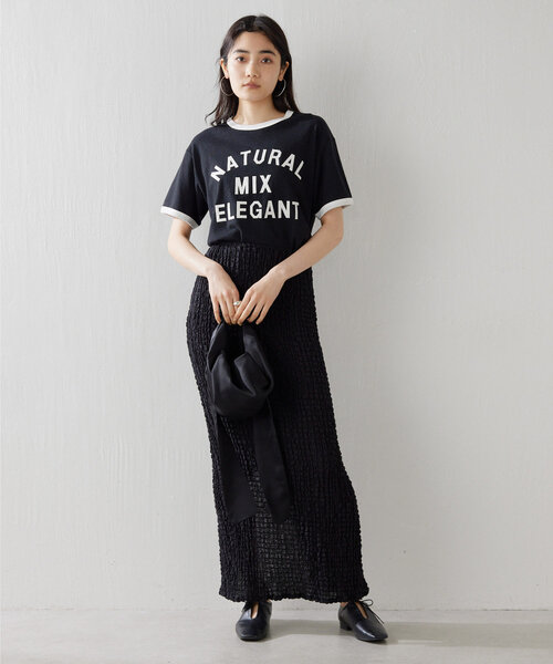 Whim Gazette（ウィムガゼット）の「パッチワークロゴTシャツ（Tシャツ/カットソー・レディース・キャメル/ブラック・FREE）」の20枚目の写真