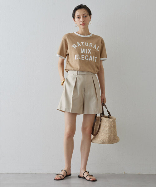 Whim Gazette（ウィムガゼット）の「パッチワークロゴTシャツ（Tシャツ/カットソー・レディース・キャメル/ブラック・FREE）」の11枚目の写真