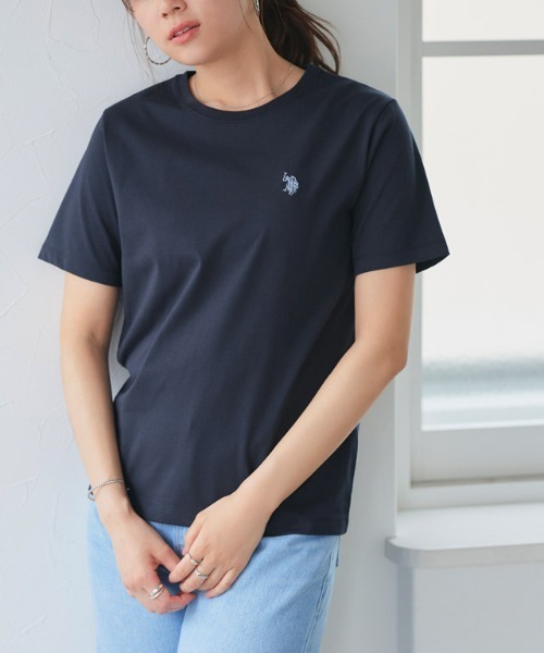 U.S. POLO ASSN.(ユーエスポロアッスン)の「U.S. POLO ASSN. 半袖Tシャツ(Tシャツ/カットソー・レディース・チャコールグレー×ブラック/ブルー系その他/オフホワイト/チャコールグレー/ホワイト系その他/ネイビー・M/L/S/3L/LL)」の6枚目の写真