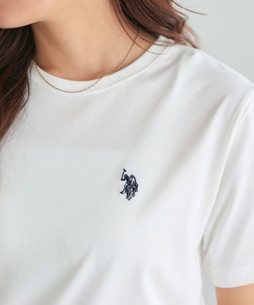 U.S. POLO ASSN.(ユーエスポロアッスン)の「U.S. POLO ASSN. 半袖Tシャツ(Tシャツ/カットソー・レディース・チャコールグレー×ブラック/ブルー系その他/オフホワイト/チャコールグレー/ホワイト系その他/ネイビー・M/L/S/3L/LL)」の2枚目の写真