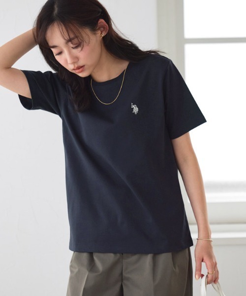 U.S. POLO ASSN.(ユーエスポロアッスン)の「U.S. POLO ASSN. 半袖Tシャツ(Tシャツ/カットソー・レディース・チャコールグレー×ブラック/ブルー系その他/オフホワイト/チャコールグレー/ホワイト系その他/ネイビー・M/L/S/3L/LL)」の11枚目の写真
