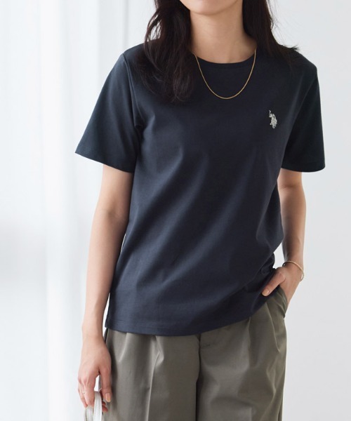 U.S. POLO ASSN.(ユーエスポロアッスン)の「U.S. POLO ASSN. 半袖Tシャツ(Tシャツ/カットソー・レディース・チャコールグレー×ブラック/ブルー系その他/オフホワイト/チャコールグレー/ホワイト系その他/ネイビー・M/L/S/3L/LL)」の12枚目の写真