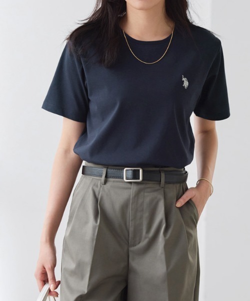 U.S. POLO ASSN.(ユーエスポロアッスン)の「U.S. POLO ASSN. 半袖Tシャツ(Tシャツ/カットソー・レディース・チャコールグレー×ブラック/ブルー系その他/オフホワイト/チャコールグレー/ホワイト系その他/ネイビー・M/L/S/3L/LL)」の15枚目の写真
