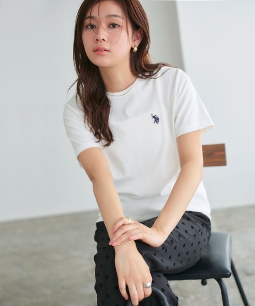 U.S. POLO ASSN.(ユーエスポロアッスン)の「U.S. POLO ASSN. 半袖Tシャツ(Tシャツ/カットソー・レディース・チャコールグレー×ブラック/ブルー系その他/オフホワイト/チャコールグレー/ホワイト系その他/ネイビー・M/L/S/3L/LL)」の18枚目の写真