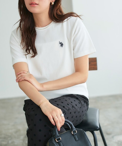 U.S. POLO ASSN.(ユーエスポロアッスン)の「U.S. POLO ASSN. 半袖Tシャツ(Tシャツ/カットソー・レディース・チャコールグレー×ブラック/ブルー系その他/オフホワイト/チャコールグレー/ホワイト系その他/ネイビー・M/L/S/3L/LL)」の19枚目の写真