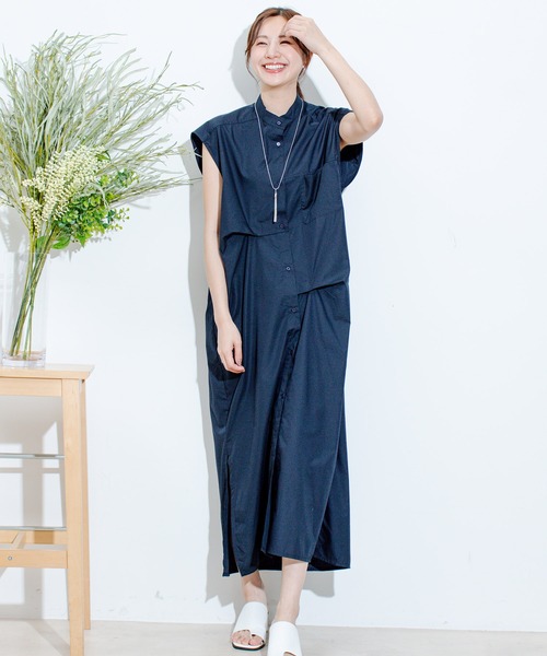 Jayro(ジャイロ)の「変形タックスタンドワンピース(ワンピース・レディース・ブルー系その他/ベージュ/ネイビー/レッド・M)」の6枚目の写真