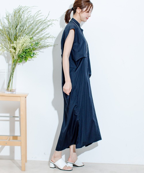 Jayro(ジャイロ)の「変形タックスタンドワンピース(ワンピース・レディース・ブルー系その他/ベージュ/ネイビー/レッド・M)」の7枚目の写真