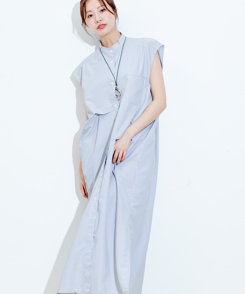 Jayro(ジャイロ)の「変形タックスタンドワンピース(ワンピース・レディース・ブルー系その他/ベージュ/ネイビー/レッド・M)」の10枚目の写真