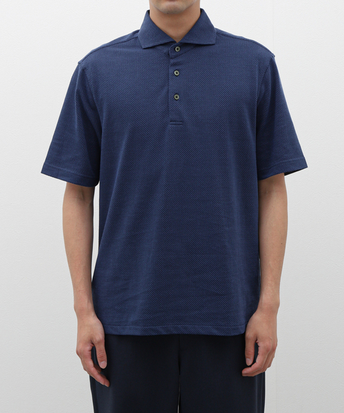 417 EDIFICE（フォーワンセブンエディフィス）の「JACQUARD /ジャガードポロシャツ（ポロシャツ・メンズ・ホワイト/ブラック/ネイビー・MEDIUM/SMALL/LARGE）」の4枚目の写真