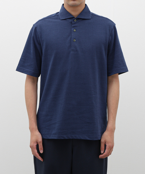 417 EDIFICE（フォーワンセブンエディフィス）の「JACQUARD /ジャガードポロシャツ（ポロシャツ・メンズ・ホワイト/ブラック/ネイビー・MEDIUM/SMALL/LARGE）」の6枚目の写真