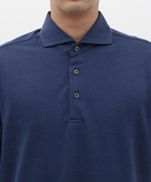 417 EDIFICE（フォーワンセブンエディフィス）の「JACQUARD /ジャガードポロシャツ（ポロシャツ・メンズ・ホワイト/ブラック/ネイビー・MEDIUM/SMALL/LARGE）」の9枚目の写真