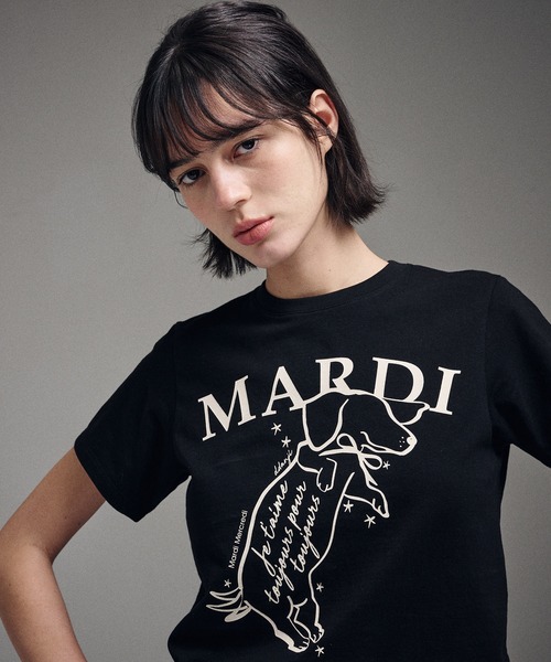 Mardi Mercredi 新デザイン「SWING THE DDANJI」 TSHIRT SWING THE TAIL DDANJI FLOWER NECKLACE_OATMEAL PINK