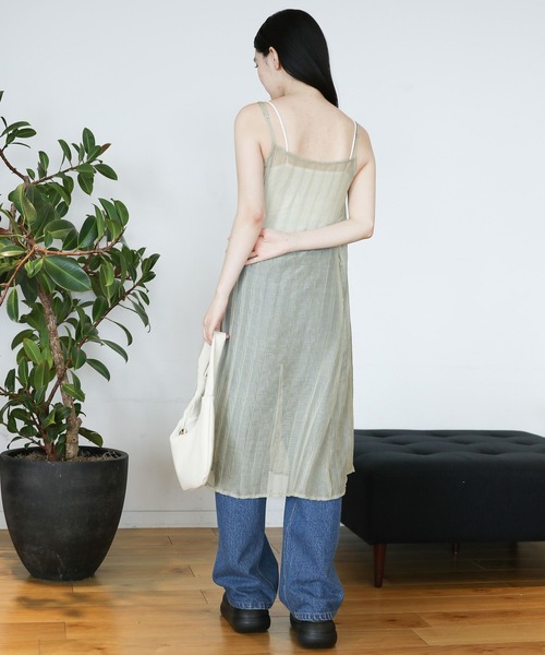 3.3 Field Trip (3.3フィールドトリップ)の「3.3 Field Trip/シアースクエアキャミワンピース(ワンピース・レディース・ホワイト/ライトグリーン/チャコール・FREE)」の11枚目の写真