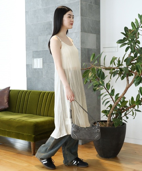 3.3 Field Trip (3.3フィールドトリップ)の「3.3 Field Trip/シアースクエアキャミワンピース(ワンピース・レディース・ホワイト/ライトグリーン/チャコール・FREE)」の13枚目の写真